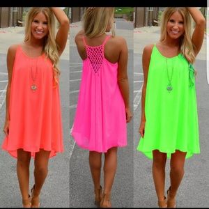 Spring sleeveless dress coral